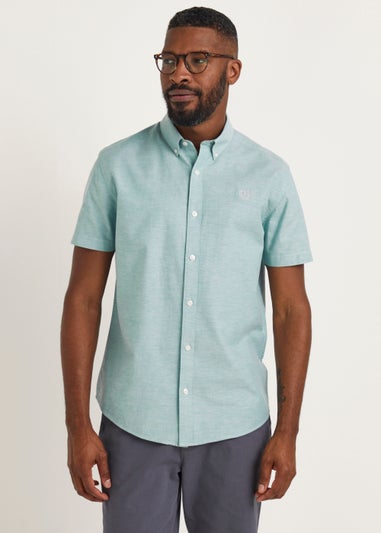 Green Short Sleeve Oxford Shirt