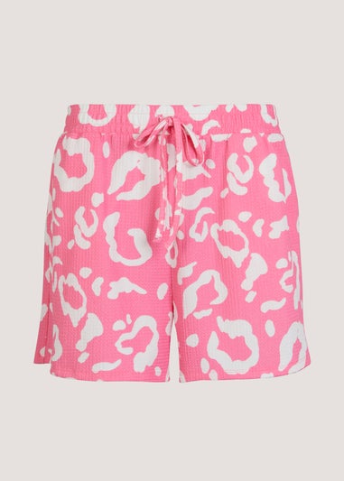 Pink Animal Print Co-Ord Shorts