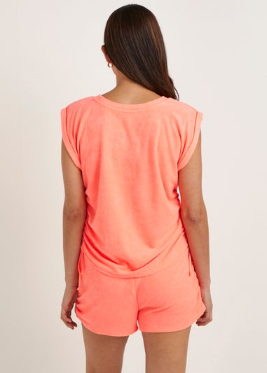 Orange Towelling Co-Ord Top