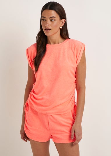 Orange Towelling Co-Ord Top