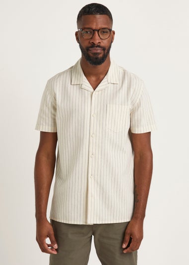 Ecru Stripe Short Sleeve Shirt