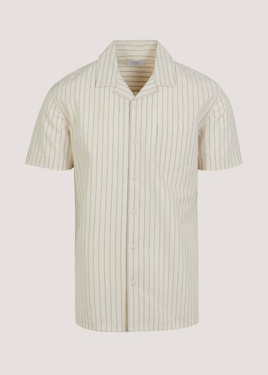 Ecru Stripe Short Sleeve Shirt