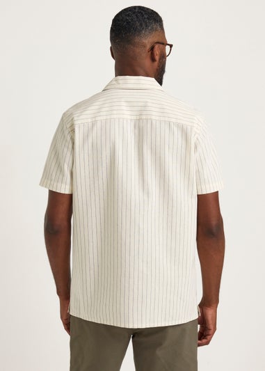 Ecru Stripe Short Sleeve Shirt