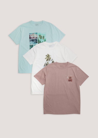 3 Pack Palm Photo T-Shirts