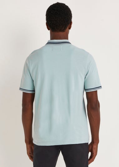 Light Blue Tipped Polo Shirt