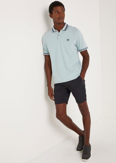 Light Blue Tipped Polo Shirt