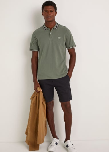 Khaki Tipped Polo Shirt