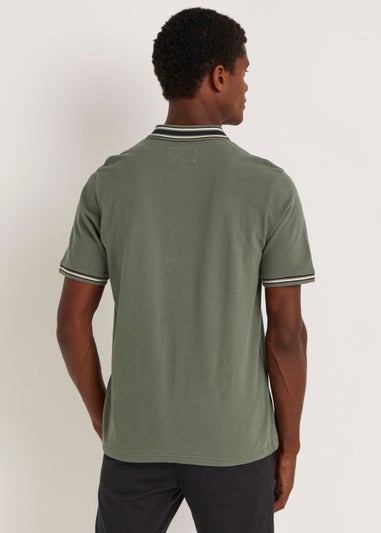 Khaki Tipped Polo Shirt