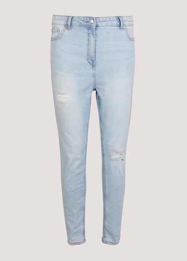 Papaya Curve Light Wash Ripped Skinny Jeans