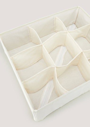 Cream Canvas Wardrobe Organiser (35cm x 30cm x 11cm)