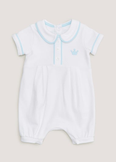 Baby White King Collar Romper (Tiny Baby-12mths)