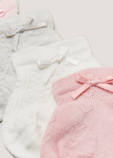 4 Pack Bow Baby Socks (Newborn-12mths)