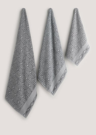 Grey Key Velour Towels (450gsm)