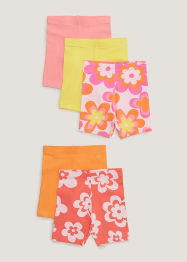 Girls 5 Pack Cycling Shorts (9mths-6yrs)