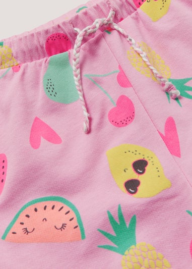 Girls Pink Fruit Print Shorts (9mths-6yrs)