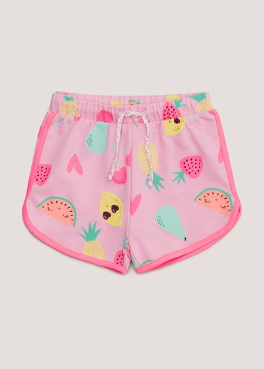 Girls Pink Fruit Print Shorts (9mths-6yrs)