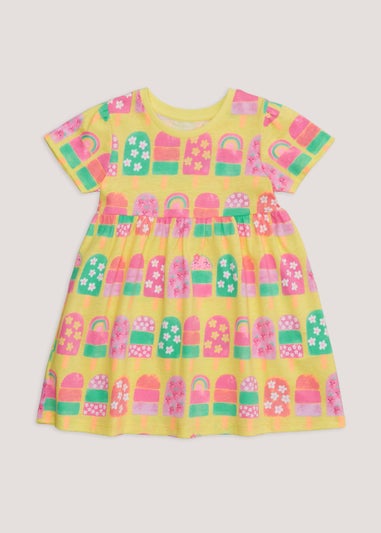 Girls Yellow Ice Lolly Jersey Dress (9mths-6yrs)