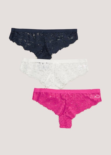 3 Pack Lace Brazilian Knickers