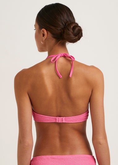 Pink Crinkle Super Enhance Bikini Top