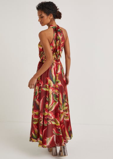 Et Vous Red Cross Front Maxi Dress