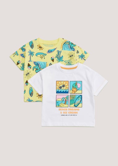 Boys 2 Pack Beach Dreams T-Shirt (9mths-6yrs)