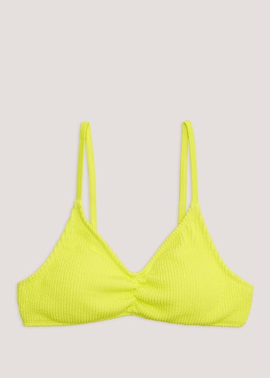 Yellow Crinkle Bikini Top