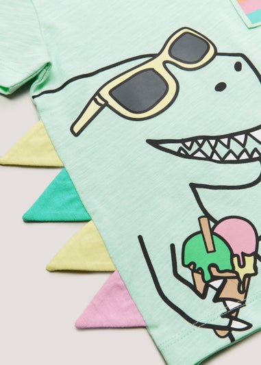 Boys Green 3D Dinosaur Ice Cream T-Shirt (9mths-6yrs)