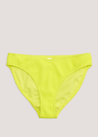 Yellow Crinkle V-Front Bikini Bottoms