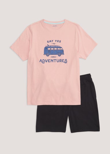 Pink Campervan Print Short Pyjama Set