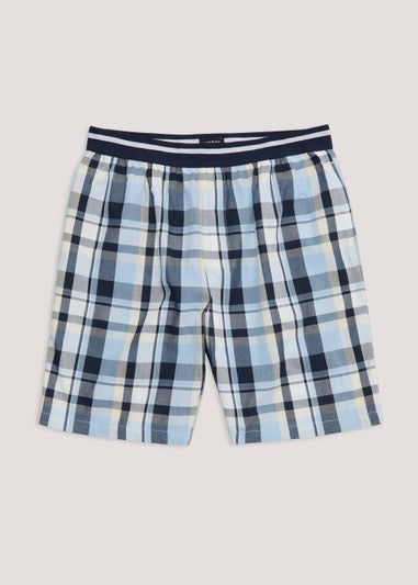 Blue & Ecru Check Woven Pyjama Shorts