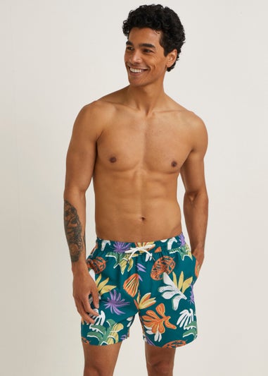 Green Tropical Swim Shorts