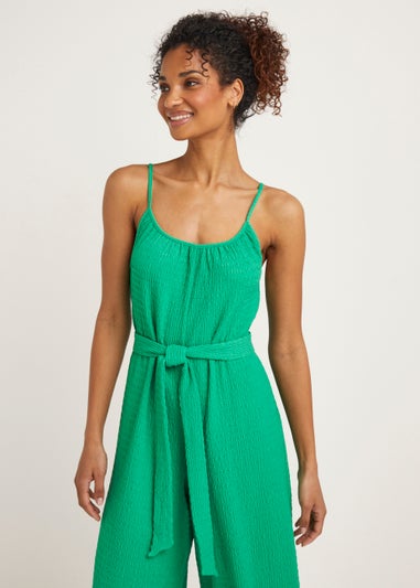 Green Crinkle Jumpsuit