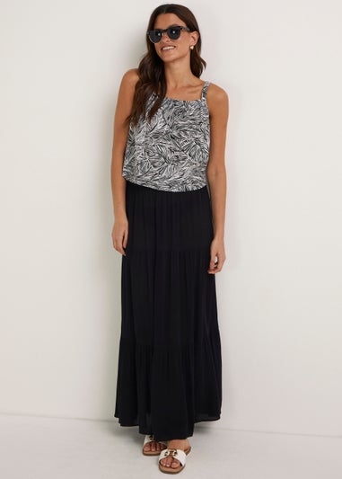 Papaya Petite Black Palm Print Vest Top