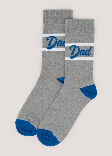 Grey Dad Print Socks