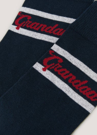 Navy Grandad Print Socks