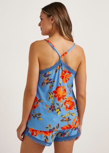 Blue Floral Soft Touch Short Pyjama Set