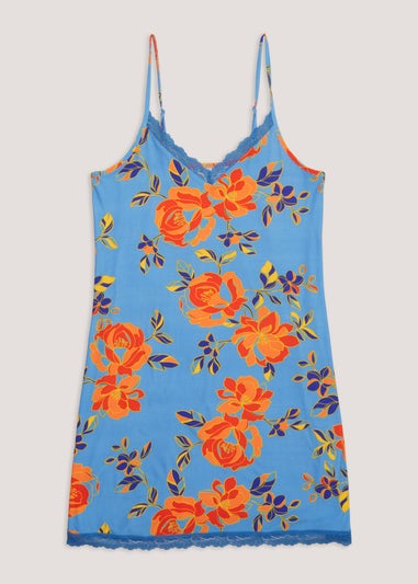 Blue Floral Chemise
