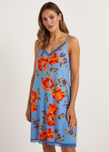 Blue Floral Chemise