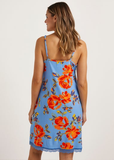 Blue Floral Chemise