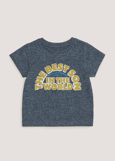 Boys Mini Me Navy The Best Son T-Shirt (9mths-6yrs)