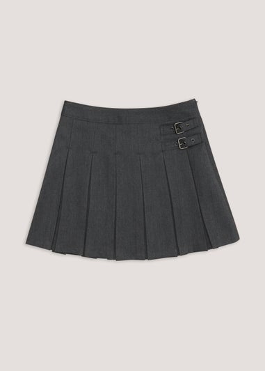 Girls Grey Kilt School Skirt (8-16yrs) - Matalan