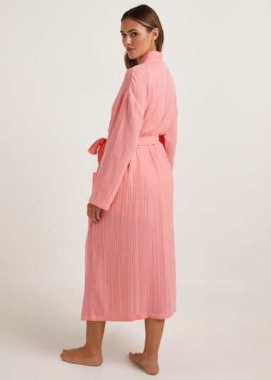 Coral Double Cloth Dressing Gown