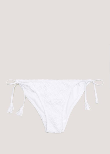 White Crochet Bikini Bottoms