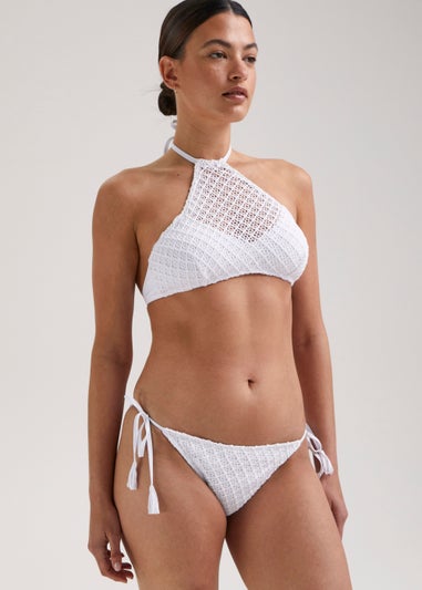 White Crochet Bikini Bottoms