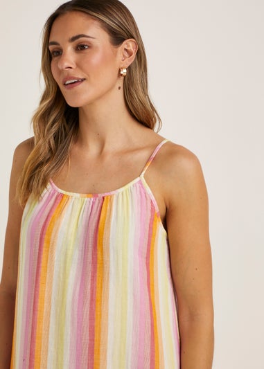 Multicoloured Stripe Double Cloth Dress