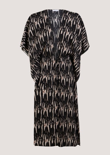Black Tie Dye Longline Kimono
