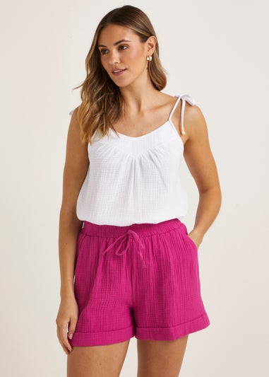 White Double Cloth Co-Ord Cami Top