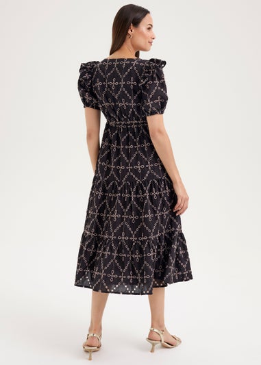 Et Vous Black Schiffli Stitch Dress