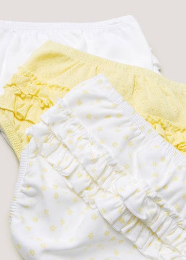 Baby 3 Pack Lemon Frill Knickers (Newborn-23mths)