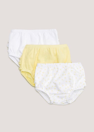 Baby 3 Pack Lemon Frill Knickers (Newborn-23mths)